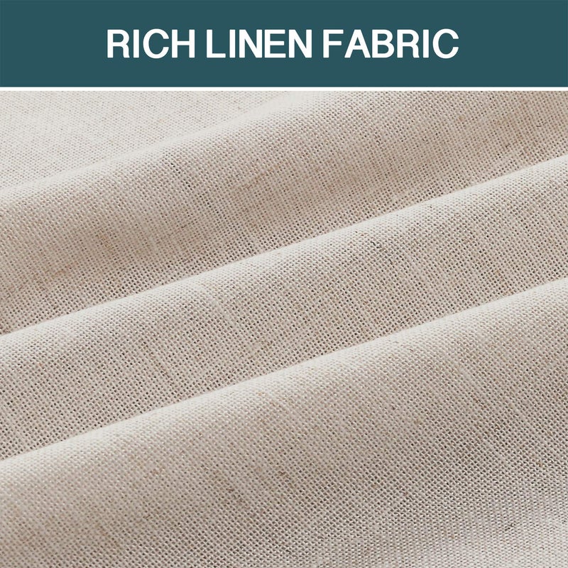 FantasDecor Linen Sheer Curtains 108 inch Length 2 Panels Tab Top for Living Room Bedroom Light Filtering Window Drapes Neutral Country Rustic Farmhouse Boho Shades, Angora - Image 3